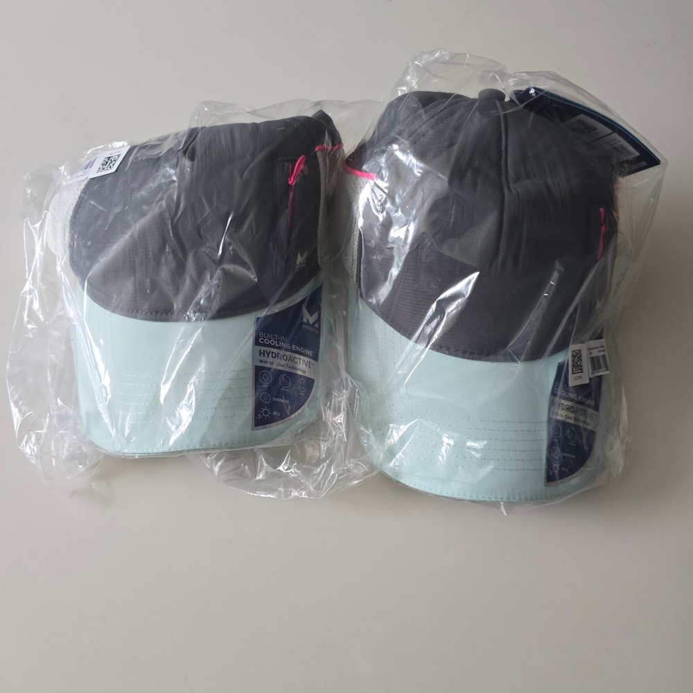 Mission HydroActive 2 Cooling Hats Gray Mint Green Zipper Pocket UPF 50 Cap NEW